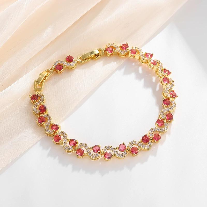 Funkelndes Strasskettenarmband für Frauen Mädchen Elegant Mode Partys Hochzeit Verlobung Brautschmuck Jubiläumsgeschenk