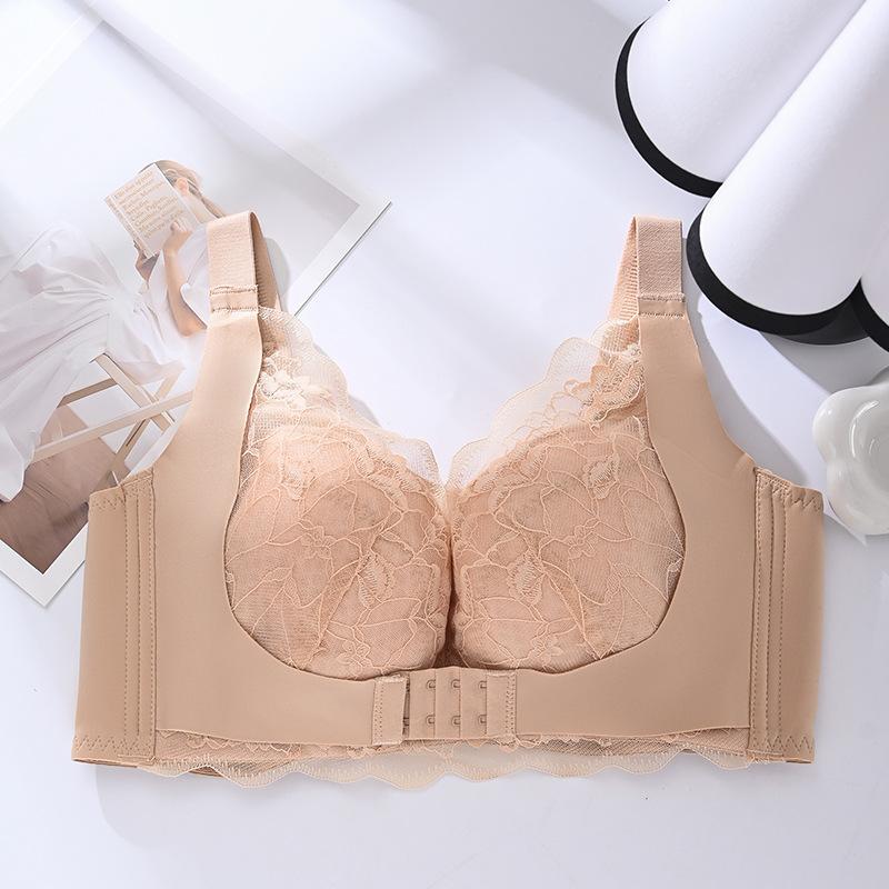 

New lace sexy rimless bra gathers thin adjustable type breathable breasts 36/80cd through cup