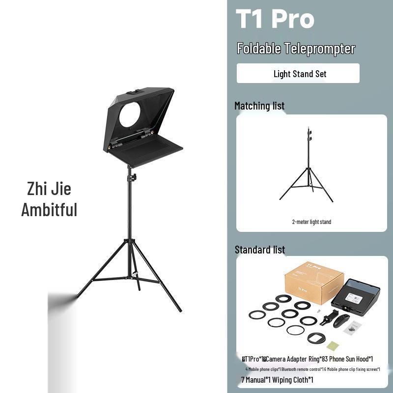 Ambitful Zhi Jie T1 Pro Foldable Teleprompter for Mobile Phones, Tablets, and Live Broadcasts