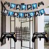 GAME ON Blauwe Gaming Feestdecoraties: Controller Banner, Folieballonnen, Deurhanger