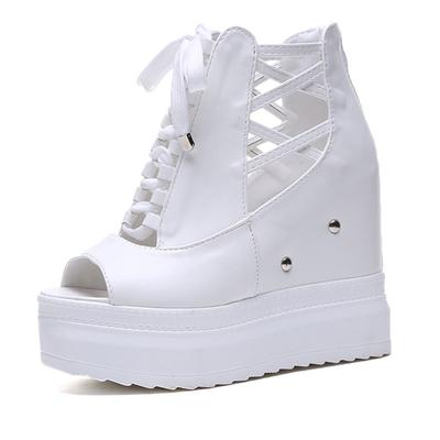 Fashion 12cm Woman Height Increasing Sandals 2024 Summer Women Concise Platform Shoes Woman Fashion Thick Bottom Wedges Sandals