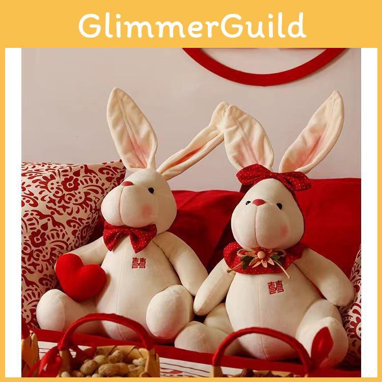 Adorable Rabbit Plush Dolls Couple Wedding Decorative Cushions For New Home Gifts