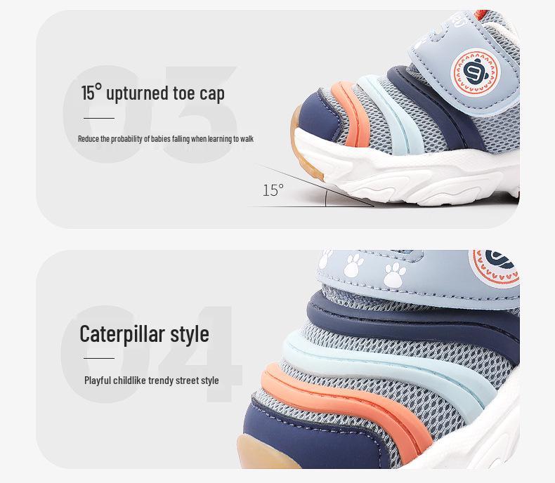 Caterpillar Peuterschoenen: Zachte Zool Babyschoenen voor Jongens en Meisjes, Leeftijd 1-5, Lente & Herfst Stijl.