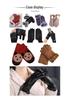 Women's Lambskin Leather Fur Winter Gloves with Hand-Muff - Cold Weather Protection.