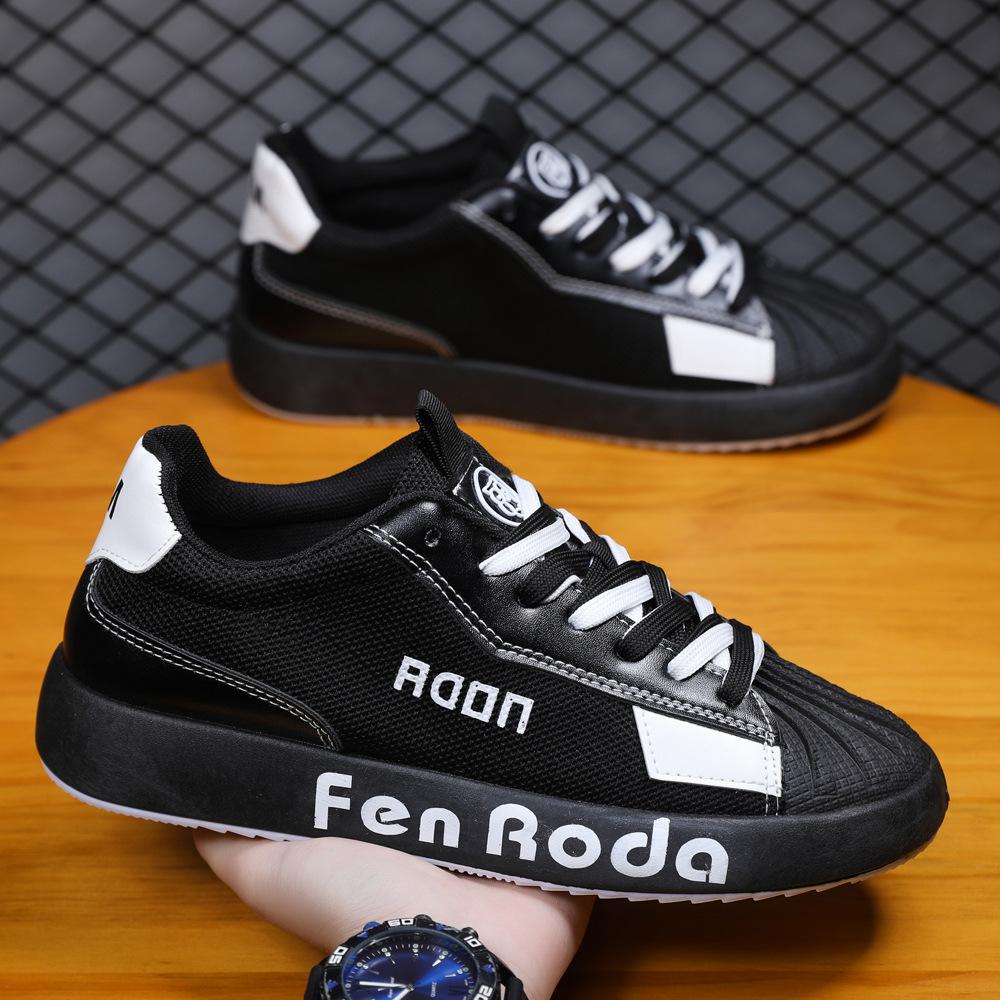 

Men s board shoes spring breathable white shoes men s office workers design sense trend men s sports shell head men s shoes 39 чёрный