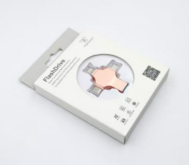 Compatible High-Speed 4-in-1 USB Interface for Apple & Android (64GB, 128GB, 256GB, 512GB, 1TB)