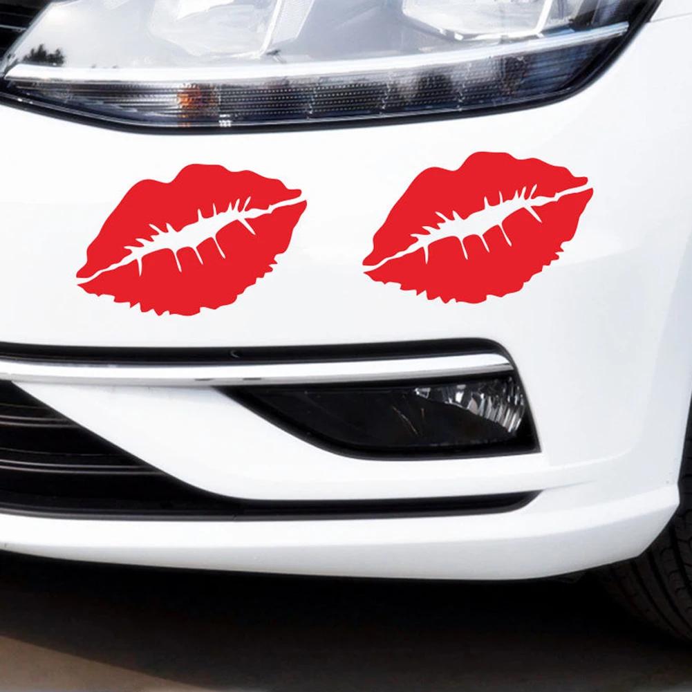 Red Lip Kiss Stickers Car Styling for Auto Car Bumper Window Vinyl Decal Sticker Decals DIY Decor 8x4cm Sexy Car Accessories