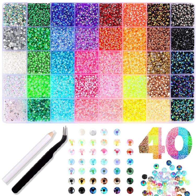 Fashion Art Rhinestones Set With 6 Different Styles Temperature Resistant Flat Back Items For Fabric Projects