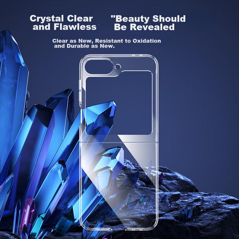 BIAZE Phone Case for Samsung Z Flip6/W25 Flip Foldable Screen, Shockproof Protective Cover, Slim Heat Dissipation Transparent Case JK694 Transparent