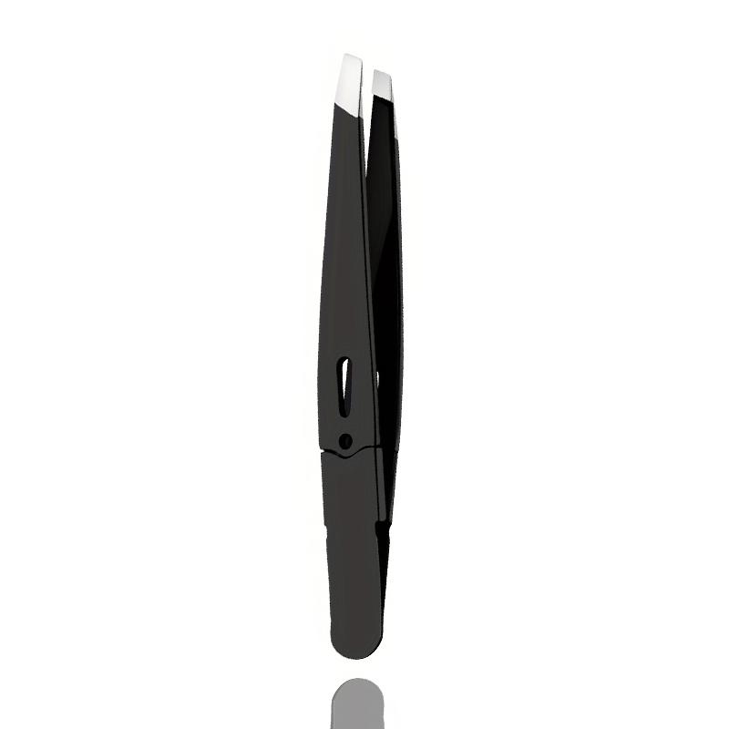 

Colourful Precision Stainless Steel Tweezers For Eyebrow Hair Facial Hair Removal, Splinter, Blackhead Slant Tip Angle Tip Point чорний