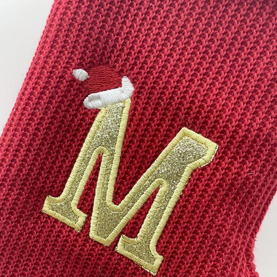 Julstrumpa Slitstarkt lyxigt brev broderat stickat julstrumpa hänge juldekor