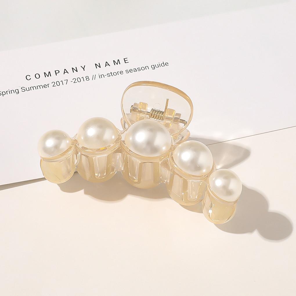 Champagner Große Perlen Acryl Haarspangen Groß Größe Make-up Haarstyling