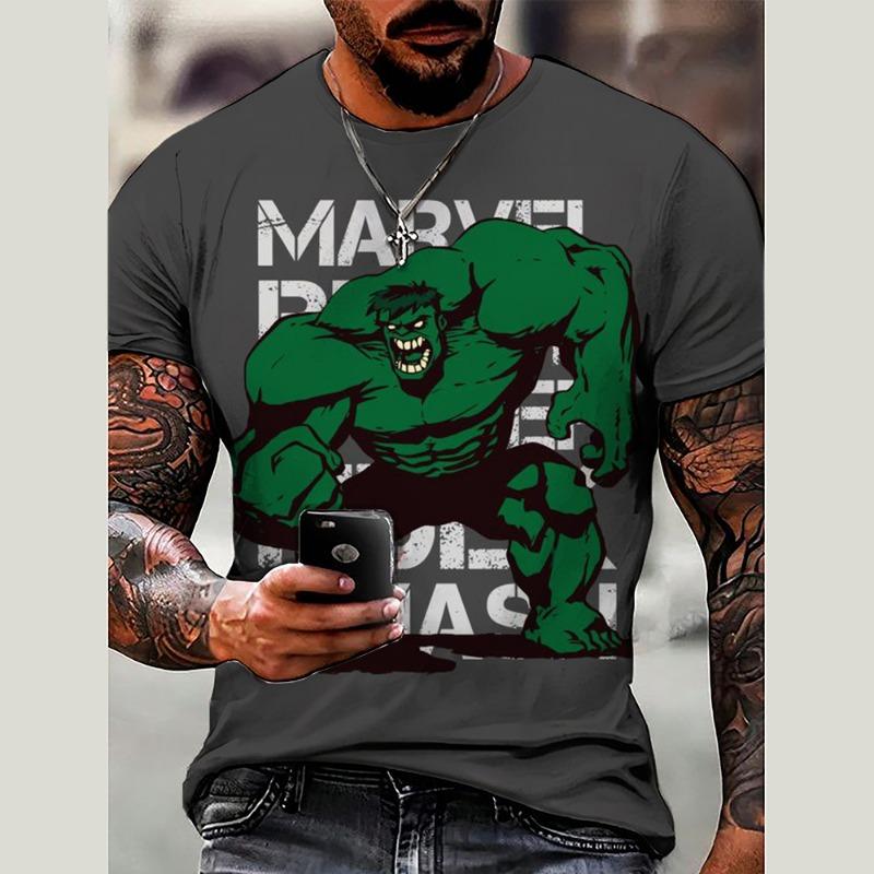 Men's 3D Printed Hulk Pattern Fashionable Casual T-shirt