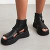 Casual Platform Women's Sandals Summer Shoes 2025 Buckle Cut-outs Black Brown Wedge Heels Gladiator Footwear Shoes Ladies