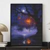 DIY Full Drill Diamond Painting Kit Halloween Pumpkin Night Scene Rhinestone Canvas Art Relaxing Handmade Gift for Adults