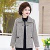 2025 Fashionable Plaid Woolen Jacket for Women, Perfect for Middle-Aged Moms and Seniors