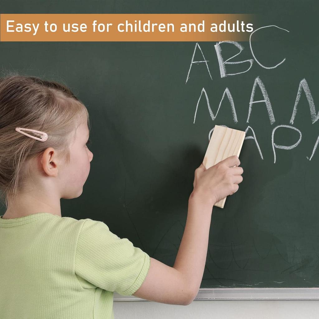 Felt Campus Style Erasers, Cleaner Dusters Felt Chalkboard Eraser for Kids Wood Chalk Eraser for Chalkboard Cleaners Dusters for Markers White Black