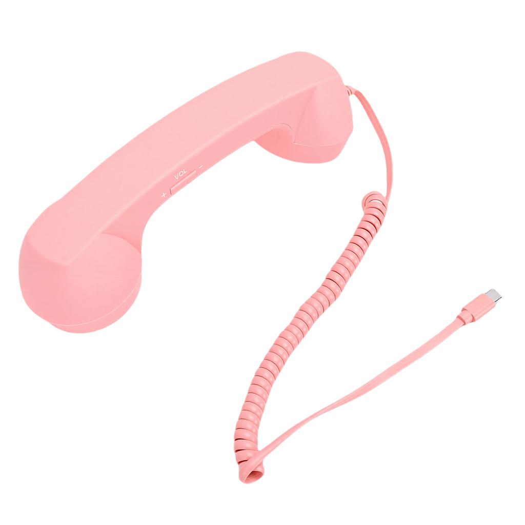 Retro-Telefonhörer Typ C Vintage Kabelgebundener Stecker in Handheld-Handy-Empfänger mit Lautsprecher und Mikrofon für Handy