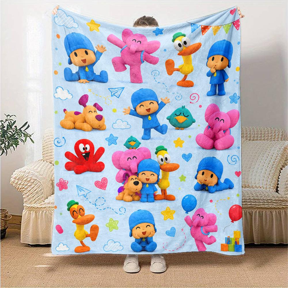 Coperta in Flanella con Stampa Cartone Animato Pocoyo Alta Qualità Calda Confortevole Coperta per Tutte le Stagioni Perfetta per Regali Decorazioni per la Casa
