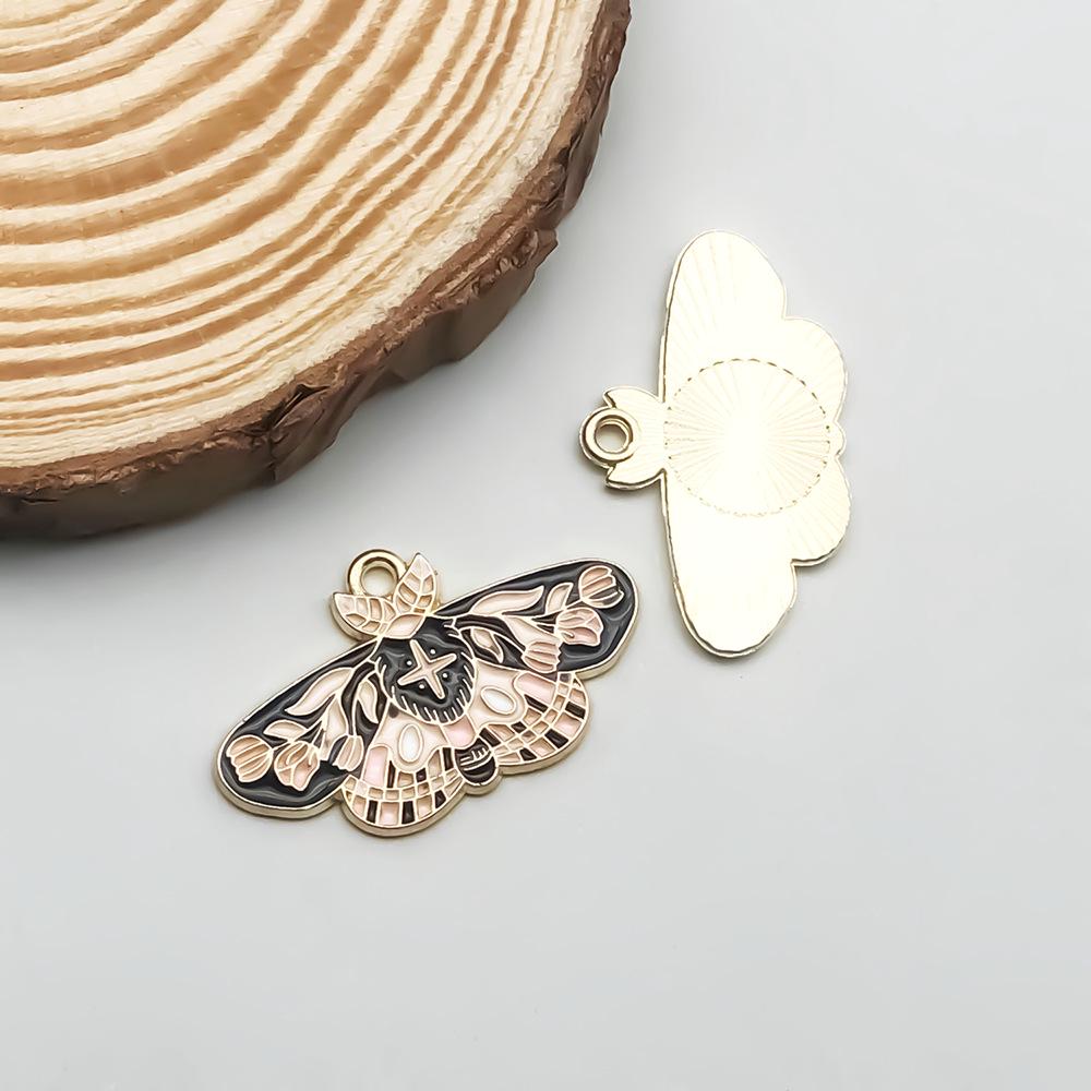 Colorful Enamel Alloy Butterfly & Leaf Pendant Charm for DIY Jewelry