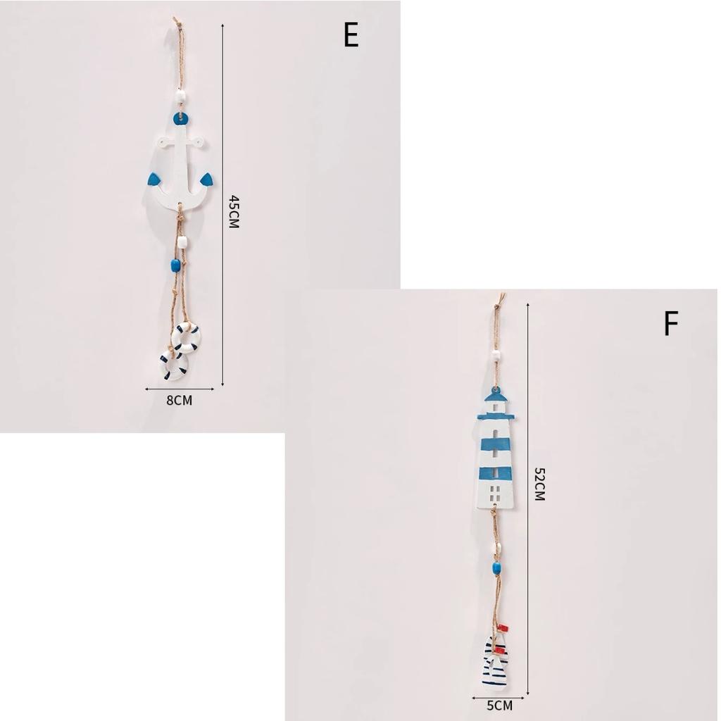 Mediterranean Style Decorative Pendant Home Background Wall Mounted Lighthouse Sailboat Wooden Crafts