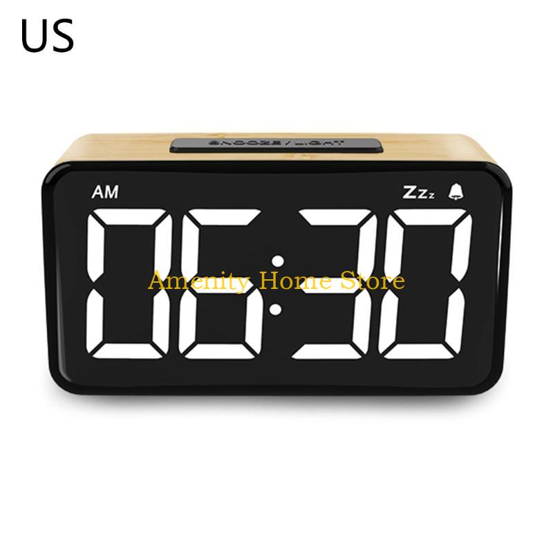 F26C Digital Alarm Clock Memory Clock LED Bedside Clock with 6-Level Brightness for T