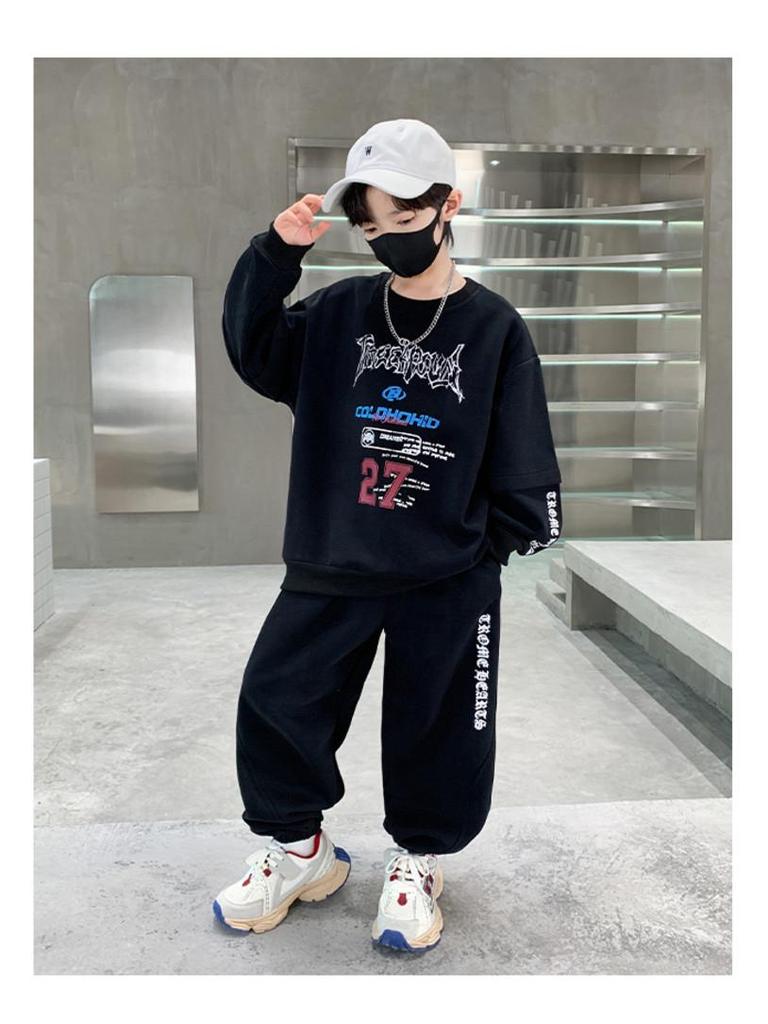 Boys' Sporty Autumn Two-Piece Set 2025 - Cool Big Kid Style