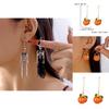 Halloween Pumpkin Skeleton Alloy Earrings With Electric Plating For Cosplay And Party Decor