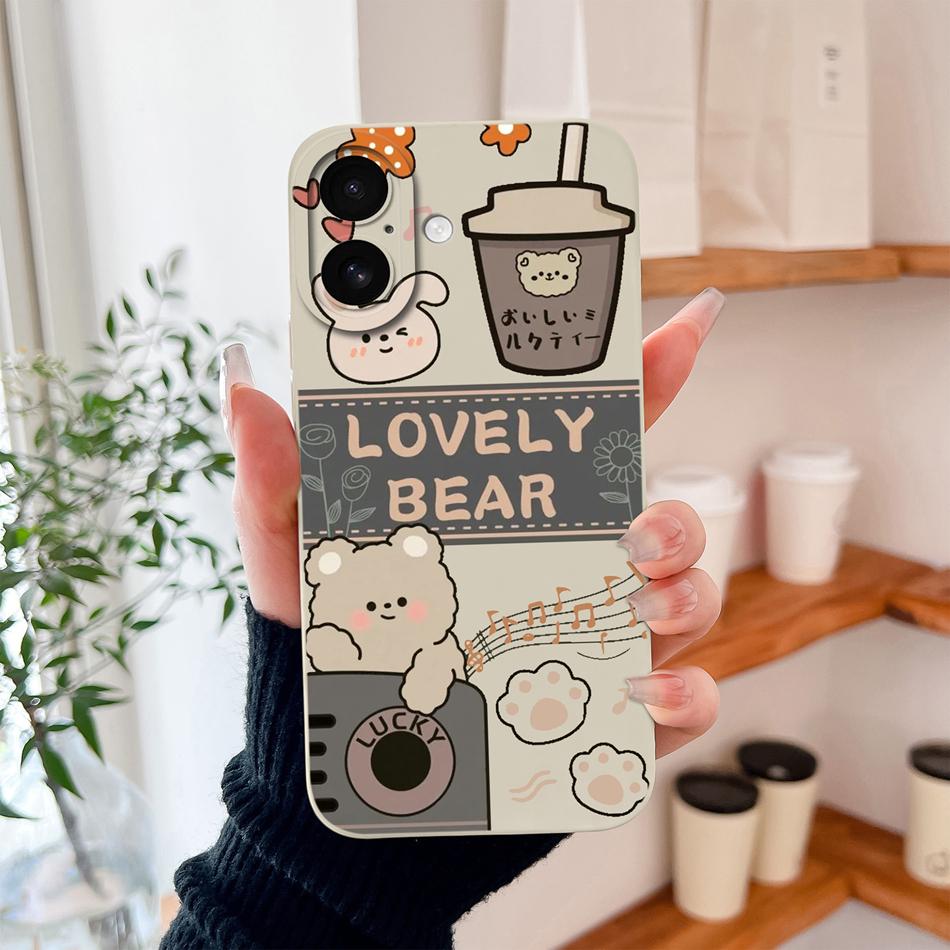 For iPhone 17 Pro Max / iPhone Air Phone Case Lovely Cartoon Liquid Silicone Full Coverage Anti Drop Bumper For iPhone17 Fundas