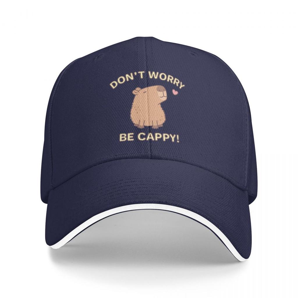 Dont Worry Be Capy Capybaras Baseball Caps Snapback Baseball Hats Breathable Casual Casquette Outdoor Unisex