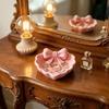 Herzförmige 3D-gedruckte Schmuckschale mit rosa Schleife, Elegante Dekoration für Tisch, Waschbecken & Schreibtisch, Perfekt für die Schmuckaufbewahrung