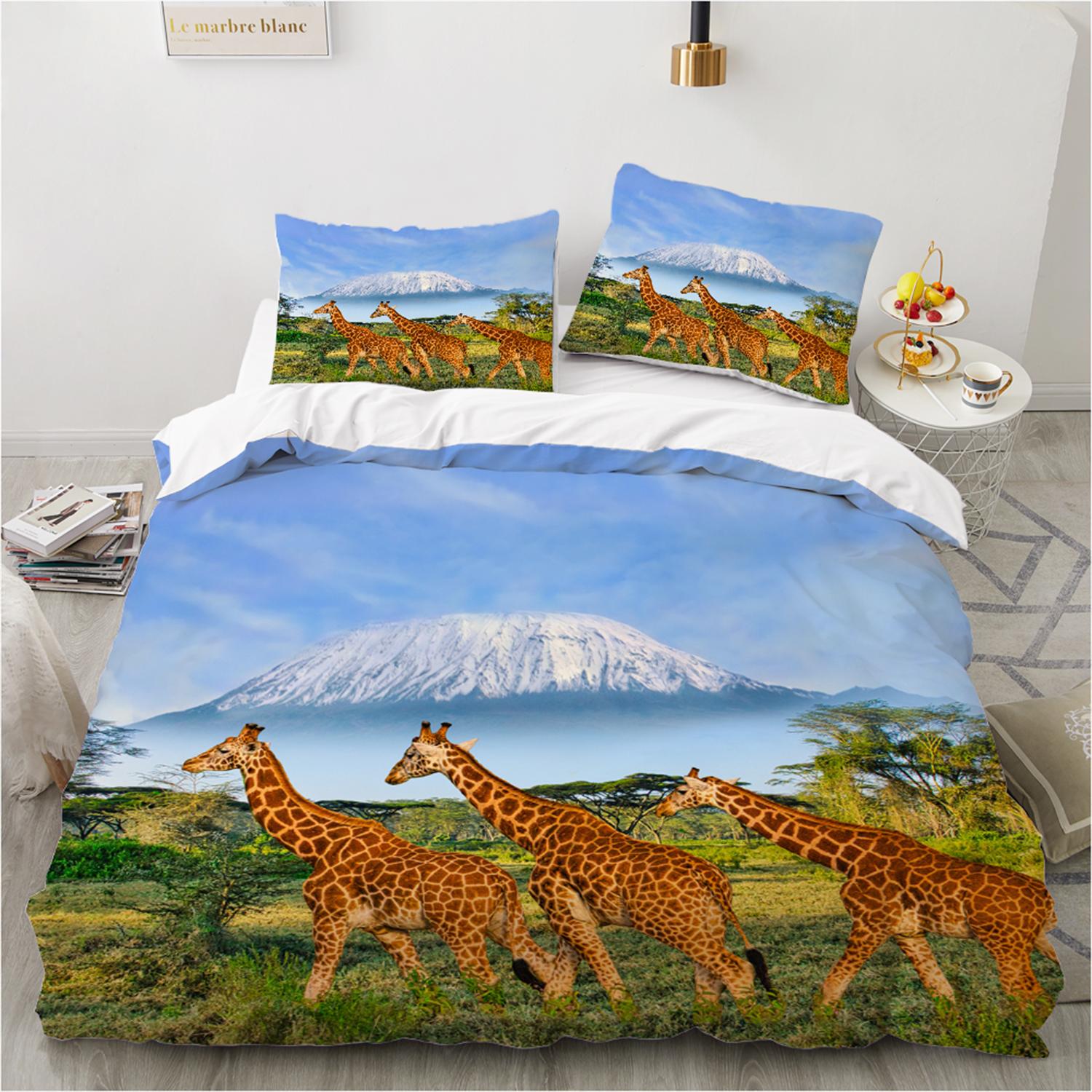 

3D Printed Animal Duvet Cover Bedding Set Exquisite Bed Sheets Duvet Covers Pillowcases Wholesale Noble Colors New Soft Kit EU Twin135x200cm