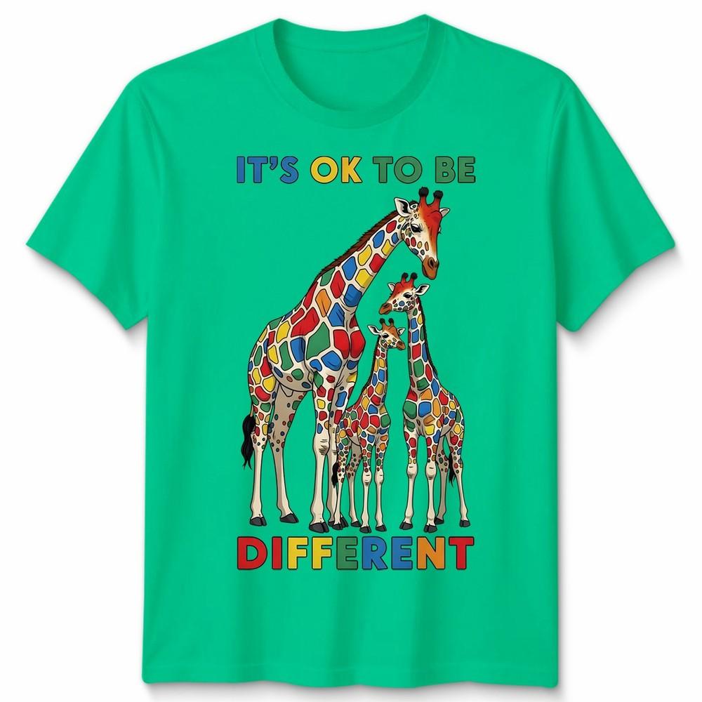 Unisex Autism Awareness Cute Cute Giraffe Its Okay To Be Different Tshirt S