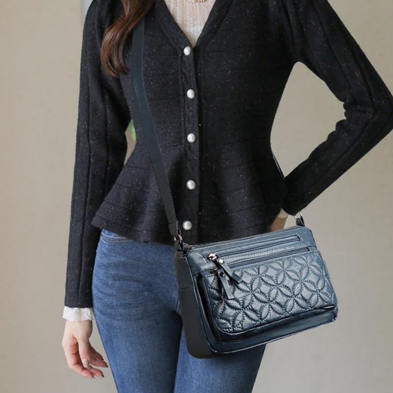 PU zipper shoulder crossbody small square bag