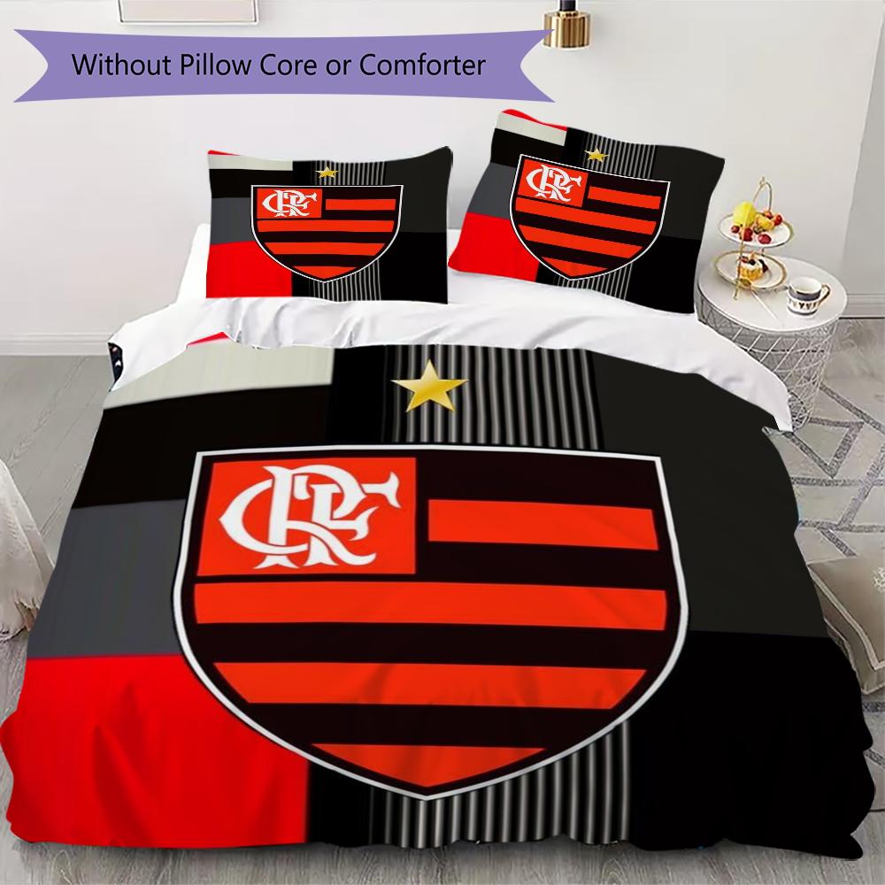 CR Flamengo Pattern Bedding Uilt Set Uilt Cover Pillowcase Home Decoration Birthday Gift (1 * Duvet Cover + 2 * Pillowcase Without Core)