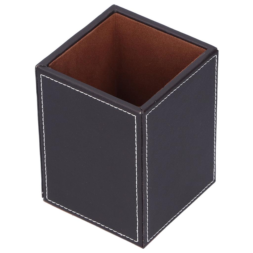 Leather Pens Holder Desktop Stationery Organizer Box Storage Gifts Office Supplies