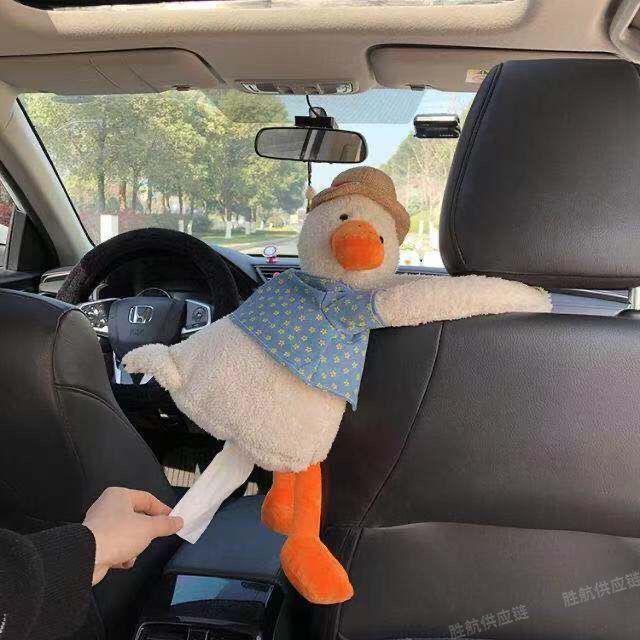 Duck Car Tissue Holder - Sun Visor or Armrest Napkin Organizer