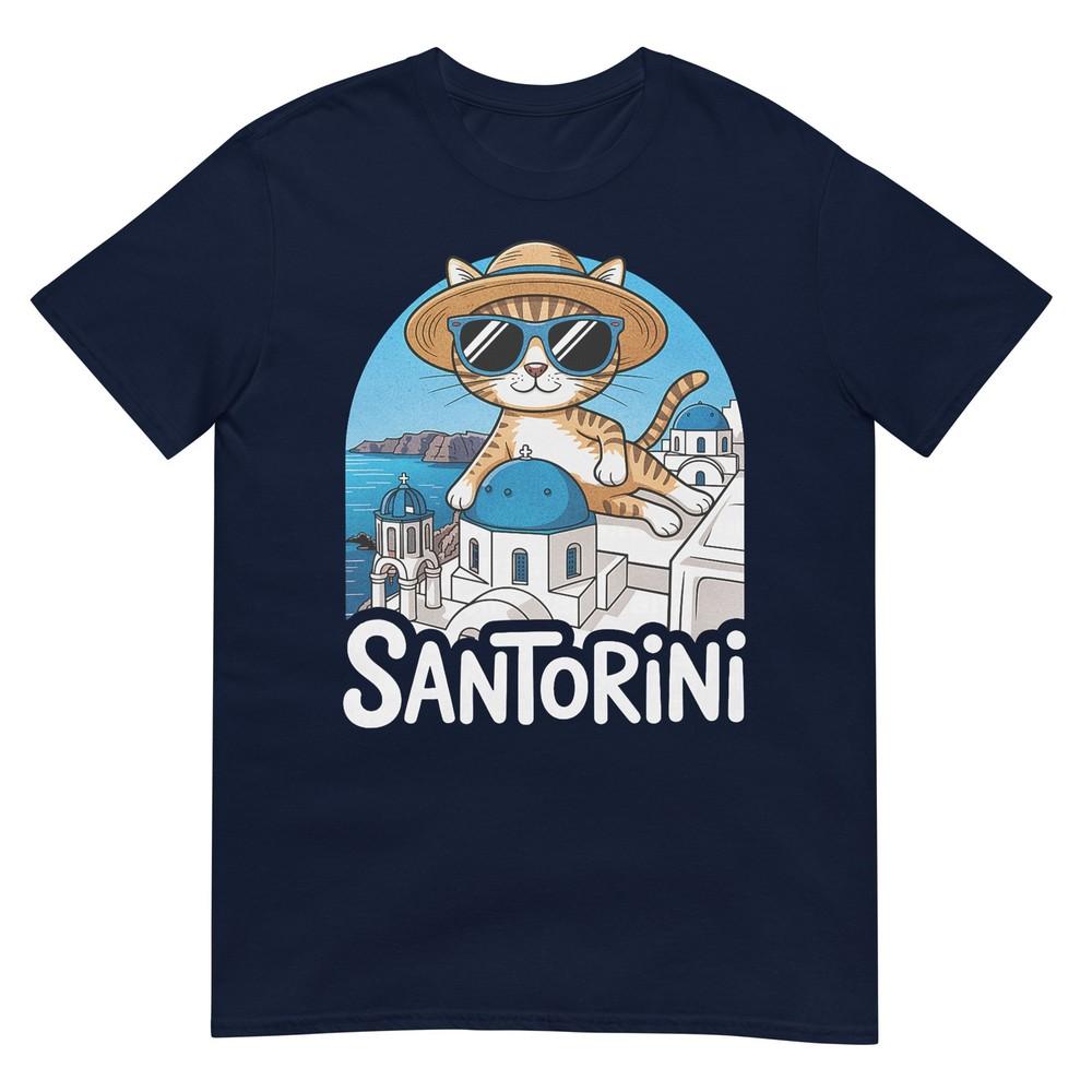 Santorini Greece Souvenirsantorini Cat TShirt S