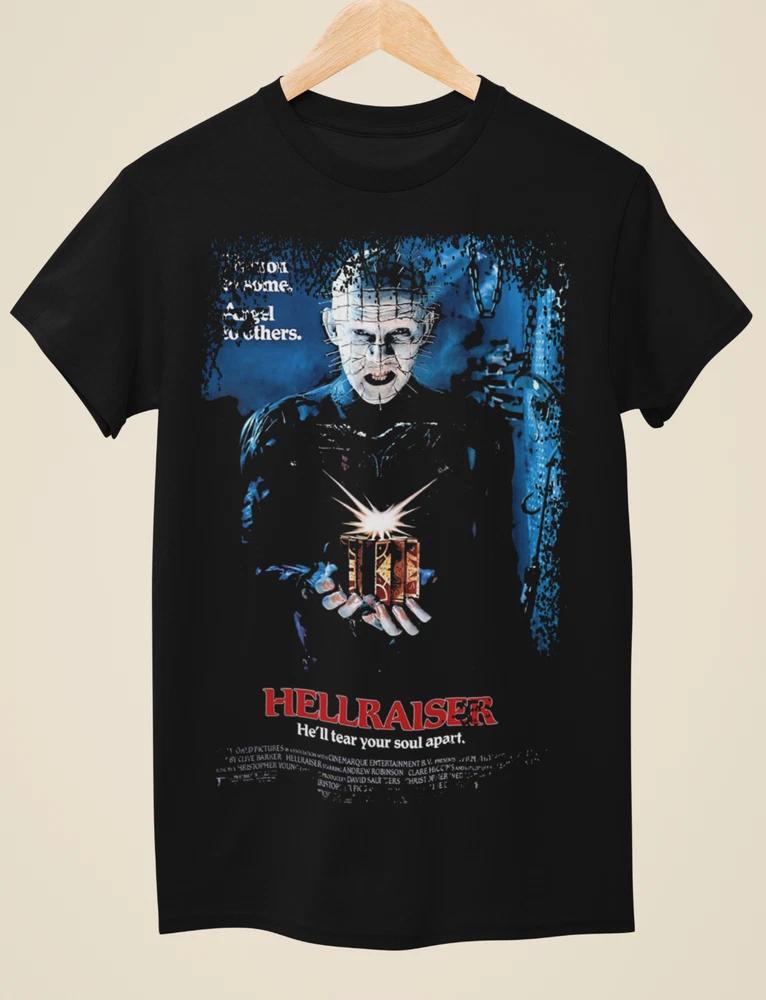 Hellraiser Movie Poster Inspired Unisex Black TShirt S