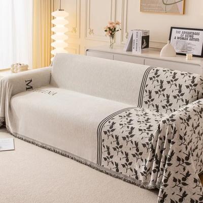 Leaf Jacquard Chenille Prosop de canapea Prosop de canapea anti-alunecare Four Seasons Pătură universală rezistentă la praf dintr-o singură bucată.