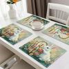 1PC Easter Bunny and Egg Pattern, Heat Resistant, Dirt Resistant, Easy To Clean Placemat, Table Festive Party Decoration