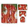 Christmas Shower Curtain Floor Mat Combination Four-Piece Set Bathroom Toilet Carpet Shower Room Mat Foot Mat