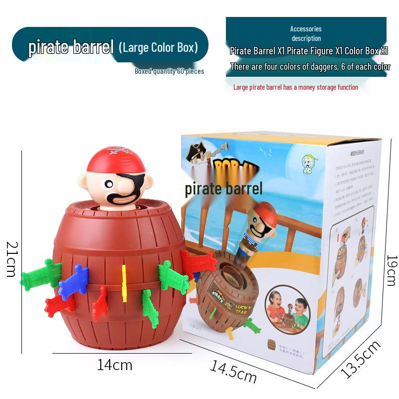 Pirate Barrel Interactive Educational Toy for Kids - Novelty Desktop Game