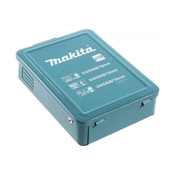 Makita Drill Bit Set D-46399 18 Pieces with Case Includes Steelworking Woodworking Concrete Drill Bits