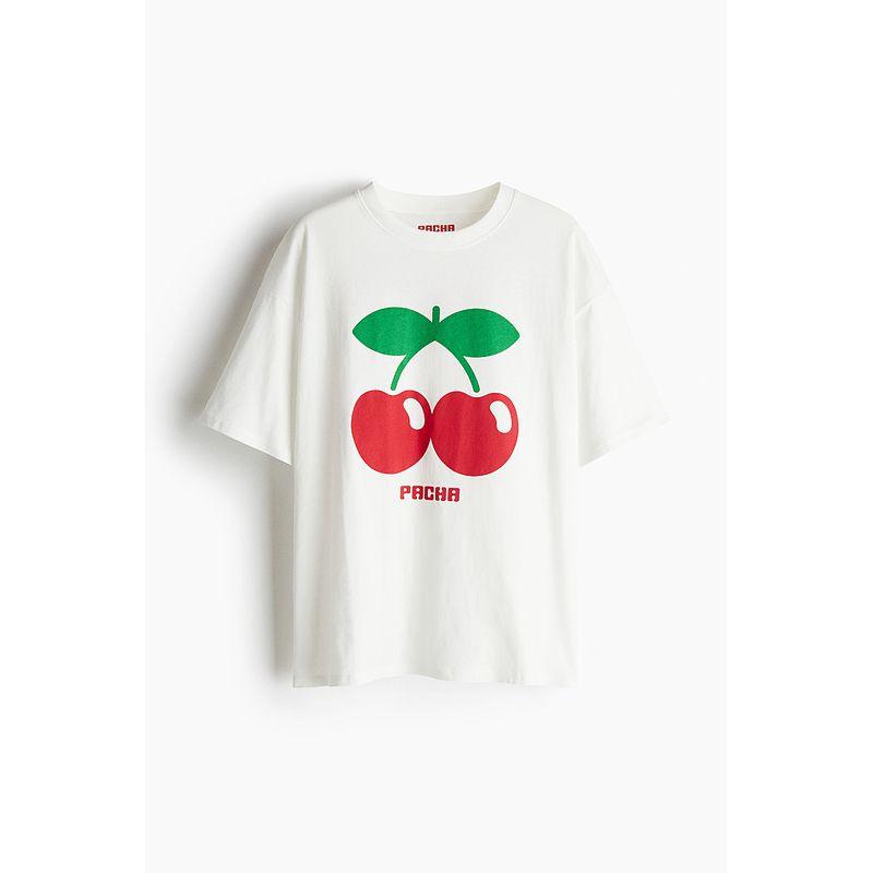 

[Charli XCX Charlie] Женская футболка HM 2025 Лето Новая Круглый вырез Свободный Принт Короткий рукав 1257580