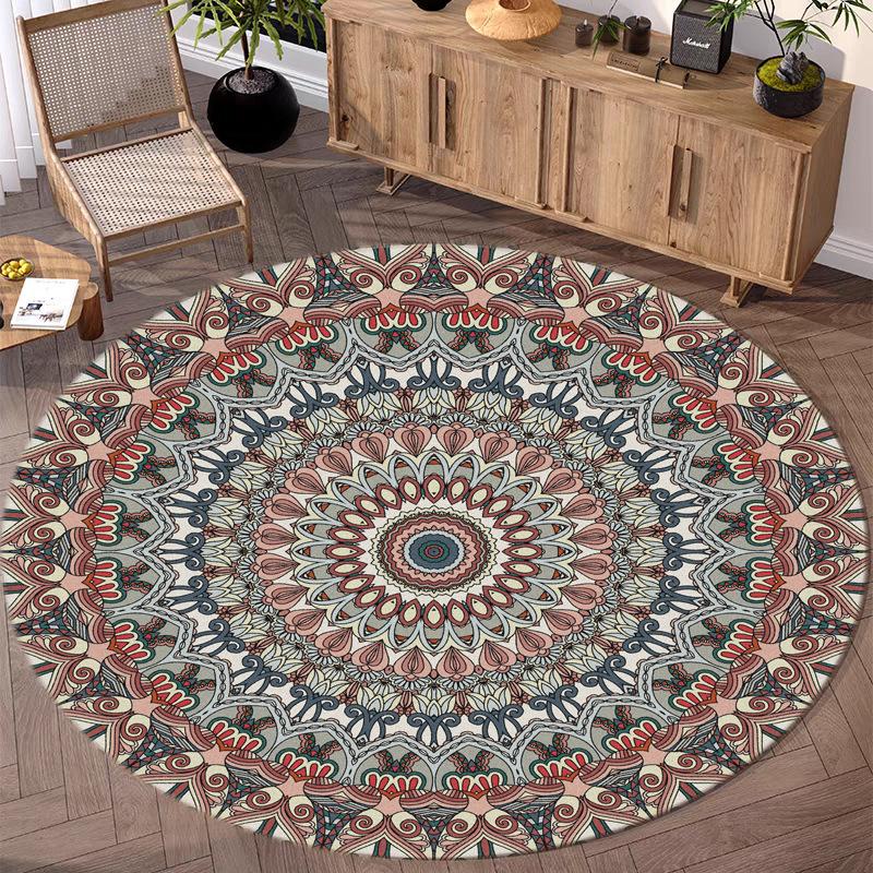 

Богемний Плем яний Мотив Круглий Килим Килимок Килим Східний Геометричний Пейслі Ретро Домашній Декор Вітальня Кабінет Килим 80x80cm