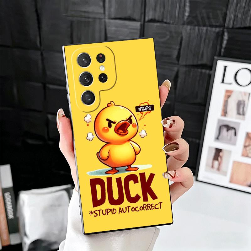 

Funny Cute Cartoon Duck Soft Phone Case for Samsung Galaxy S26 S25 Edge S24 Ultra S23 Plus S22 S21 FE S20 Black Cover Back Shell Samsung S21 FE