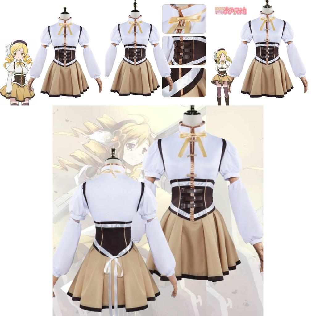 Magical Girl Madoka Kaname Cosplay Costume Set Polyester Fabric Battle Outfit Accessories Included Xs-xxxl Sizes
