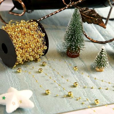 10M Artificial Plastic Pearl Flower Ring Chain Christmas Tree Beaded for Home Decoration Wedding Christmas DIY Party Decor