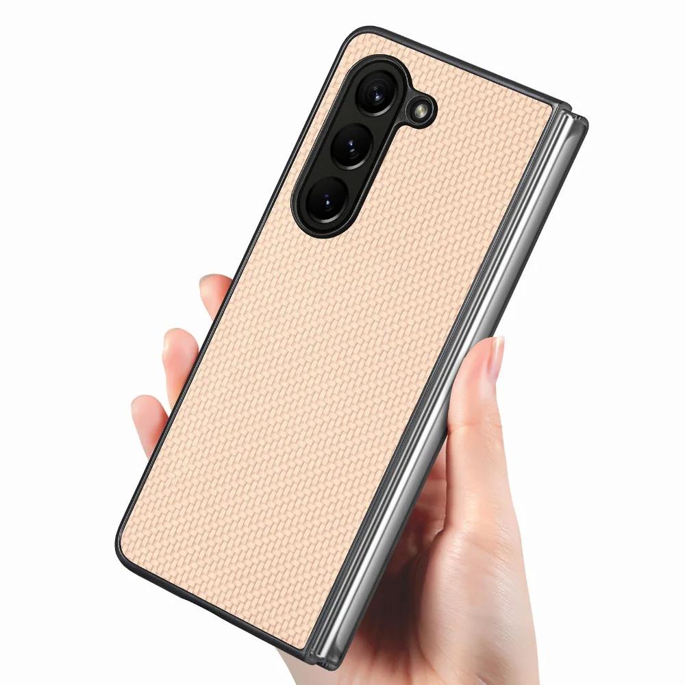 Luxuriöses Flip-Case, ultradünn, langlebig, harte PC-Schale, PU-Leder, für Samsung Galaxy Z Fold 6 5 4 3 2 Fold 6 Fold 5 Fold 4 Fold 3 Fold 2 5G